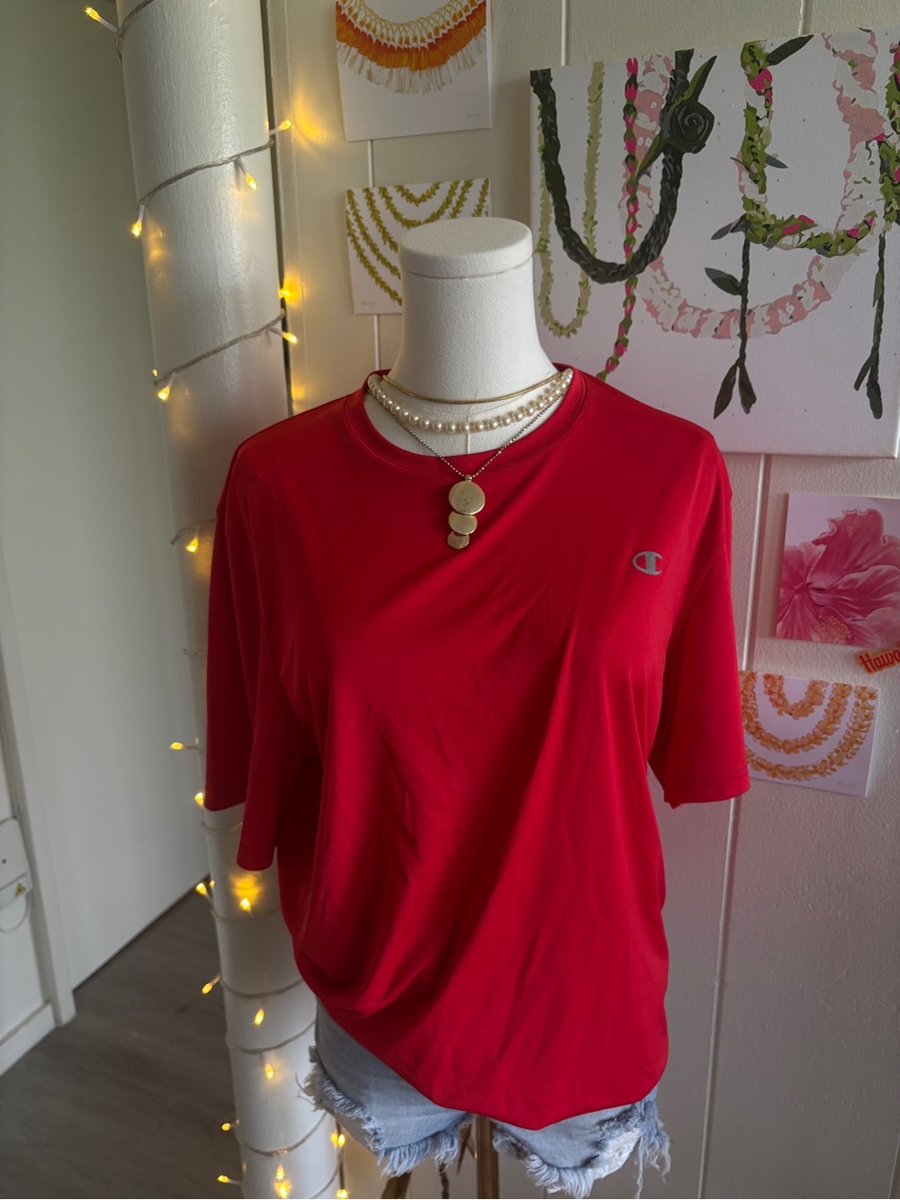 Champion Bright Red Short Sleeve Crewneck Tee